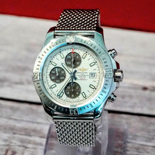 Breitling Colt Chronograph Automatic Watch A13388 Date 44mm ALL S.S. Mesh Band 6