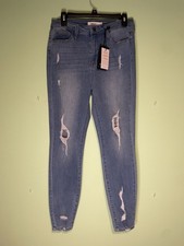 Cello Women Size 11 Denim Jeans Mid Rise Crop Skinny Distressed NWT
