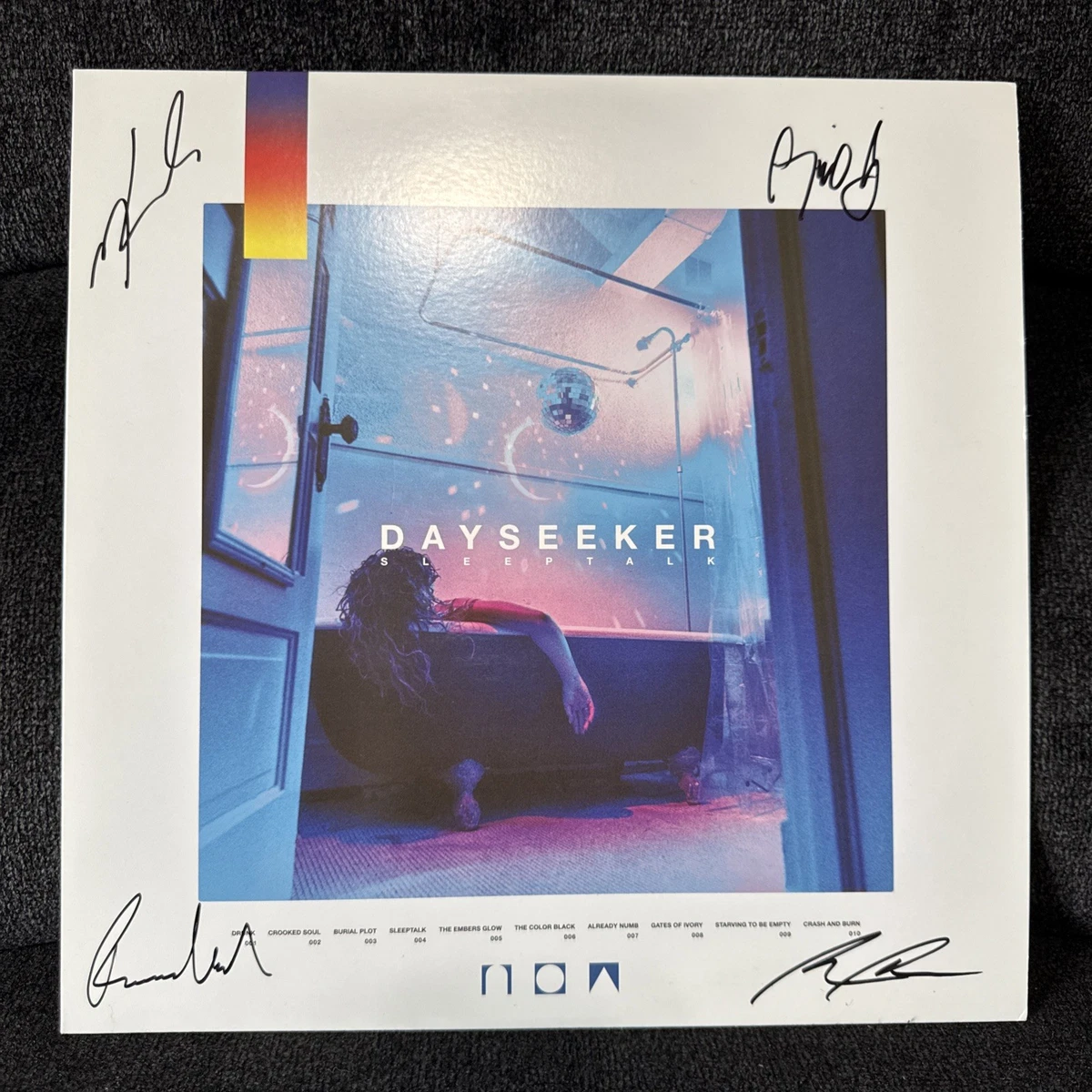 DAYSEEKER SLEEPTALK SIGNED VINYL LP RECORD AUTOGRAPH - BLUE AQUA