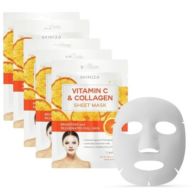 Skin 2.0 Vitamin C & Collagen Sheet Mask - Anti-Aging, Wrinkle & Age Spot Reduce