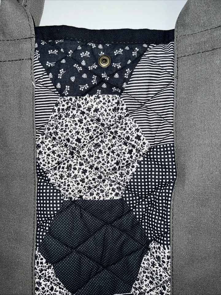 Free People Large Bag Pippa Patchwork Blue 22”Wx15”T W/Accessory Bag 10.5”x8.5” - Image 4 of 4