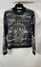 Kenzo Men's Black Paisley Embroidered Eye All Over Print Sweatshirt Sz M