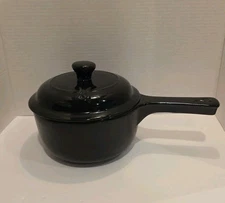 Xtrema Non Toxic Ceramic 1.5Qt Saucepan & Lid Microwave Oven Stovetop Safe Black