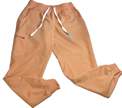 FIGS Zamora Technical Jogger Scrubs Peach/Orange Sz S 26x25