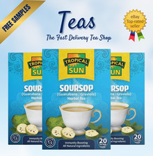 Tropical Sun SOURSOP TEA | 3 x 20 Bag | Guanabana Graviola Bulk | FREE SAMPLES!