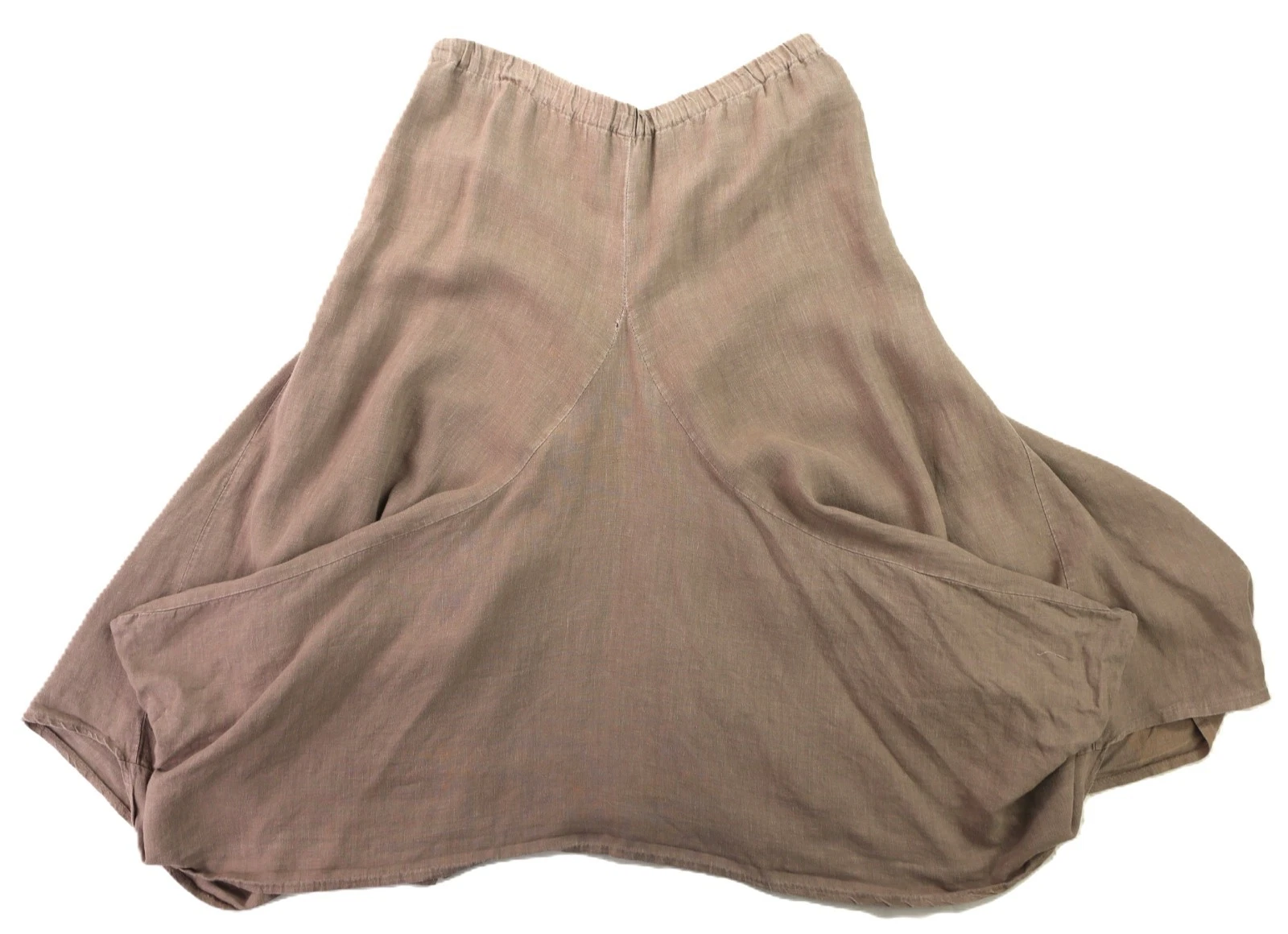 Women’s XL Brown 100% Linen Relaxed Wide Elastic Italy Gaucho Midi Skirt
Opens in a new window or ta