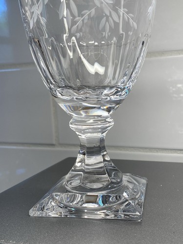 Gorham Crystal "CHANTILLY" Wine Glasses 7.25” Set of 6 Cut Floral Design Square - Picture 5 of 10