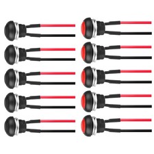 10pcs Momentary Push Button Switch 12mm SPST Waterproof 2 Pin 125V Pre-Soldered