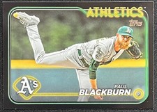 2024 TOPPS SERIES TWO PAUL BLACKBURN BLACK BORDER PAPER #53/73 ATHLETICS