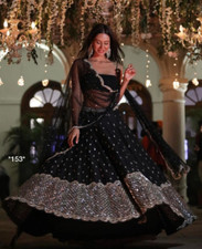 New Launching Georgette Black Color Lehenga Choli With Dupatta For Reception