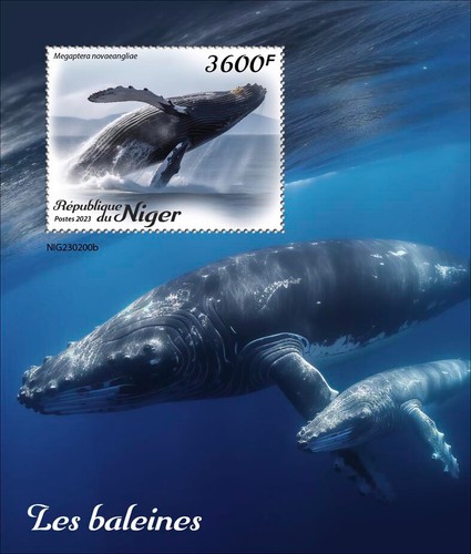 Whales MNH Stamps 2023 Niger M/S + S/S - Picture 3 of 3