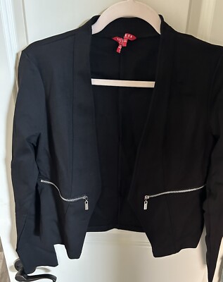 GUESS Womens Blazer Jacket  UK 6 Small Black Polyester