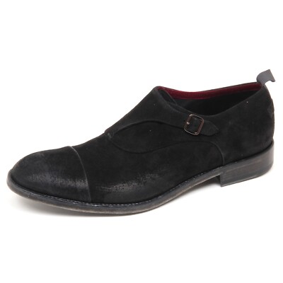 E8914 scarpa uomo black BARRACUDA scarpe fibbia vintage effect shoe man