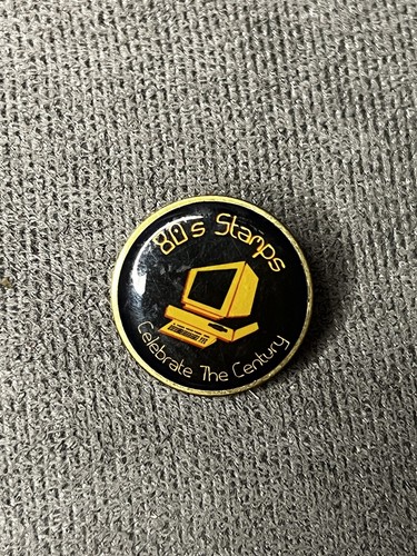Stamps 80s Celebrate the Century Lapel Pin Computer Stamps USPS 1 Inch