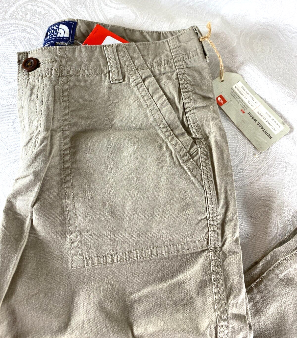 NEW The North Face Womens 6 Pinecrest Roll Tan Pants Heritage Wash linen cotton thumbnail 6