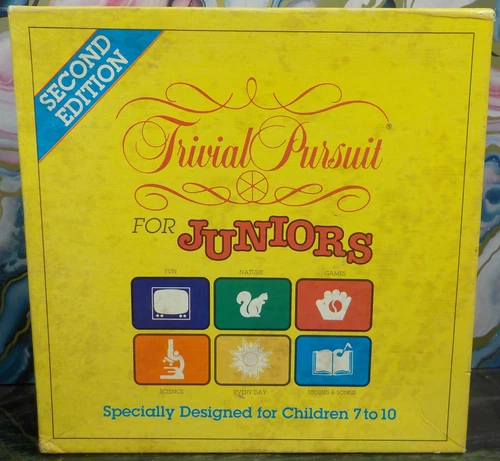 Vintage Parker Brothers 2nd Edition Trivial Pursuit For Juniors Game