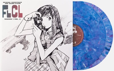 邦楽 2LP FLCL season 1 vol.2 [Blue Vinyl] FLCL Season 1 Vol. 2 - Drama Album - Blue Marble Vinyl LP Record