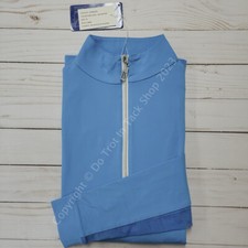 Tailored Sportsman ICEFIL Long Sleeve Ziptop Shirt - Pool/Silver/White