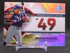 Brayan Rocchio #BTP-49 2023 Bowman Bowman Scouts Top 100 Cleveland Guardians