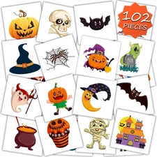 Smilinfit Halloween Temporary Tattoos for Kids' Party Favors