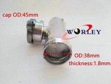 38mm 1-12 Hose Aluminum In-line Radiator Hose Filler Neck With Cap Silver