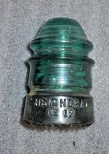 Hemingray No. 12 Green Glass Telephone Telegraph Vintage Pole Insulator USA made