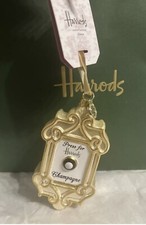 Harrods “press For Champagne” Glass Bauble Door Bell 2024 Tree decoration Gold