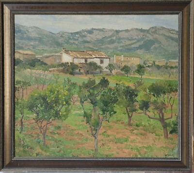 Gemälde Öl Landschaft Mallorca Bäume Norddeutsch Wilhelm Bartsch