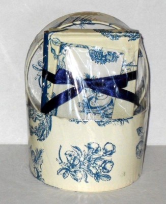 Vintage Stationary Gift Set Blue Spiral Notebook Hardbound Note Pad Pencil Box 