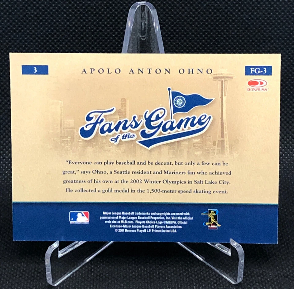 Donruss Serie Mundial 2004 Fans del Juego Automático #FG-3 Apolo Anton Ohno Juegos Olímpicos Foto 2 de 2