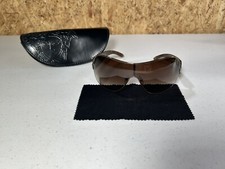 Gently Used Men  s Versace Wrap Sunglasses Brown Medusa Logo w/ Crystals