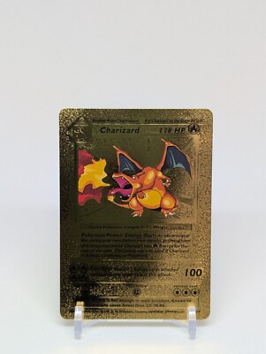 Pokemon🔥CHARIZARD🔥GOLD FOIL Custom Card🔥1st Edition🔥Base Set 4/102🔥