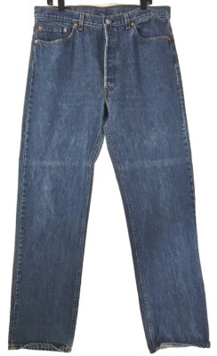 Levi's 501 ~Men's Size 38×34~ Blue Denim Button Fly Jeans 100