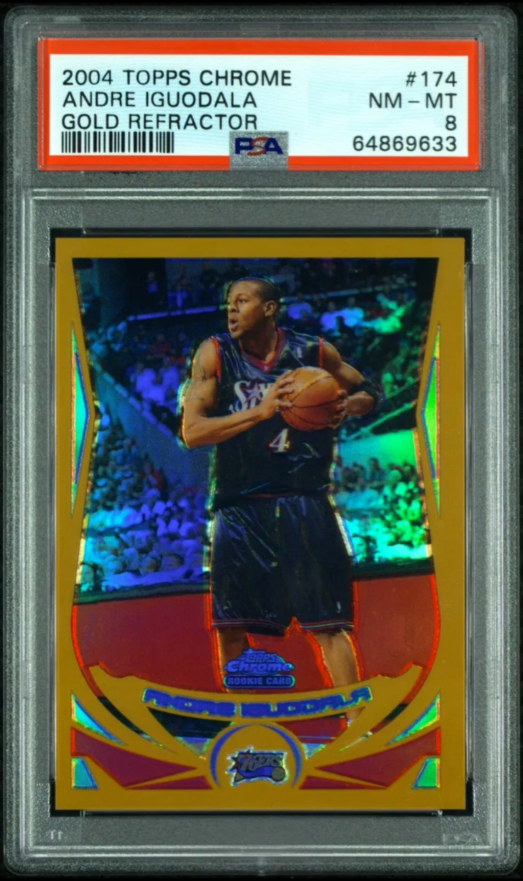 2004 Andre Iguodala Topps Chrome Gold Refractor /99 RC PSA 8 Pop 2!