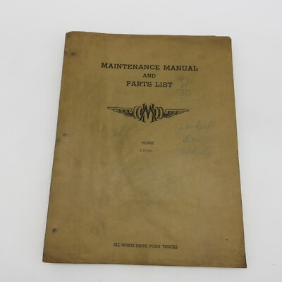 #ad Marmon Herrington Model CM756 All Wheel Drive Ford Trucks 1955 Maintenance Parts $126.00