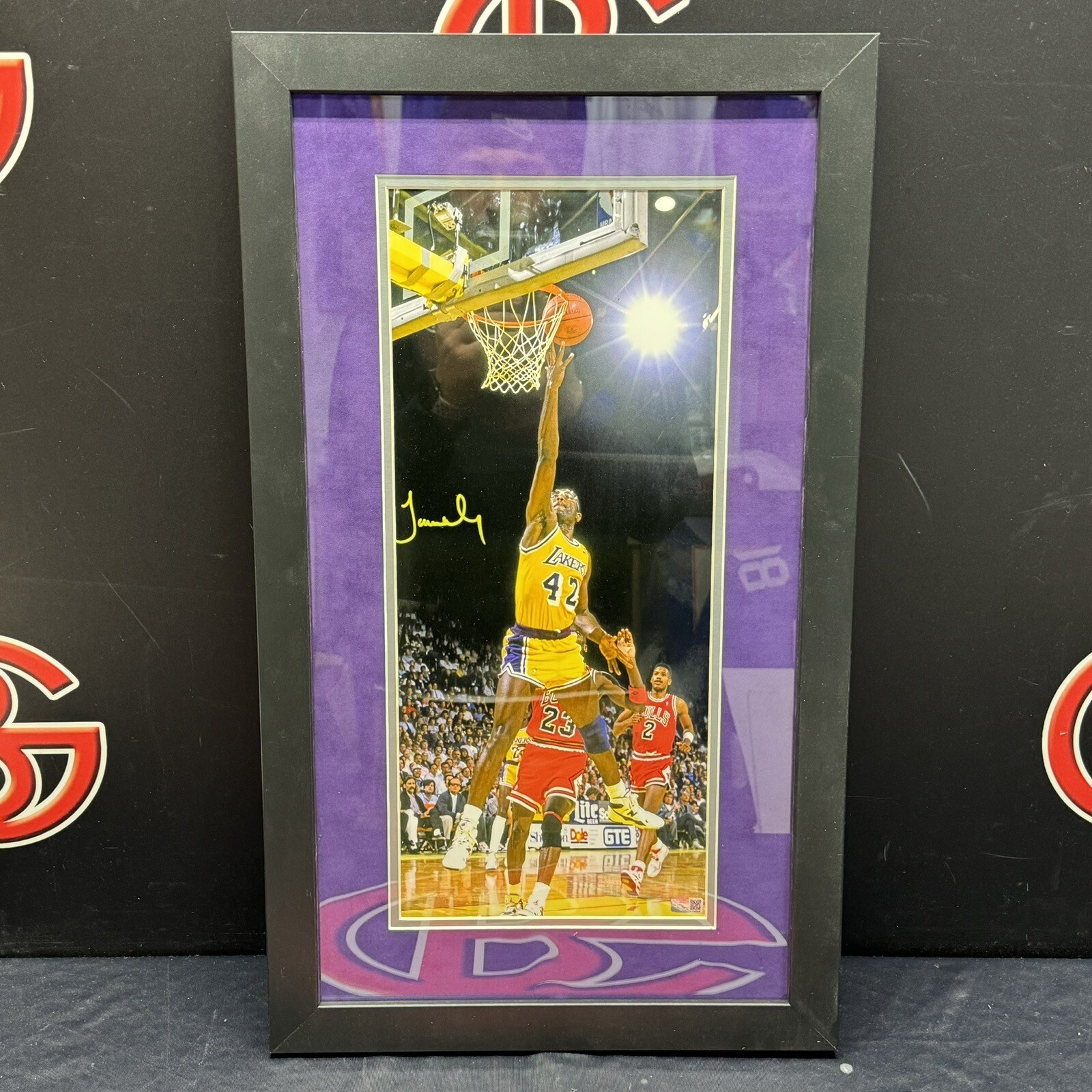 James Worthy Autographed Signed Los Angeles Lakers Framed Photo 12x22 LA Lakers Steiner CX 