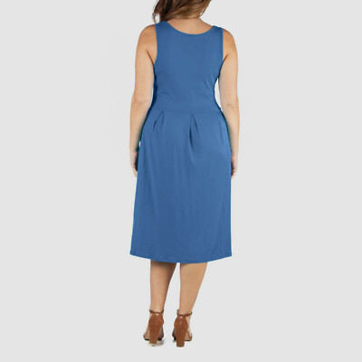 plus size fit and flare dress with pockets L I V D Plus Size Carina Donna Flare Dress w/ Pockets