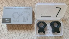 Adjustable Height, Adjustable MOA, Picatinny Scope Rings 30 mm diameter NEW