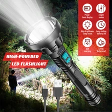 Super Bright 12000000LM Torch 8 LED Flashlight USB Rechargeable Tactical lights
