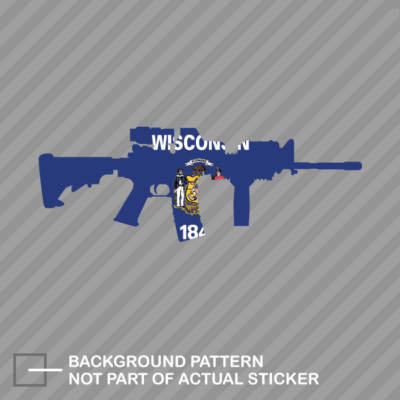 Wisconsin State Shape AR15 Sticker Decal Vinyl AR-15 M16 M-16 WI