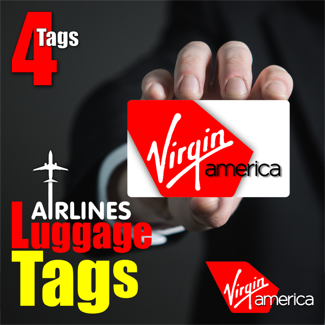 VIRGIN AMERICA AIRLINE Luggage Tags ( 4pcs ) eBay
