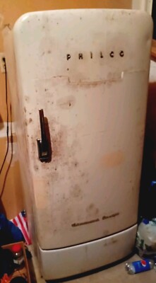 「アンティーク」 Philco フィルコ アメリカ製 冷蔵庫 Estate Rare Vintage Working 1950's Philco Refrigerator Turquoise