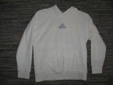 Adidas Women's White 3 Stripes Hoodie Size L Crystal Detail