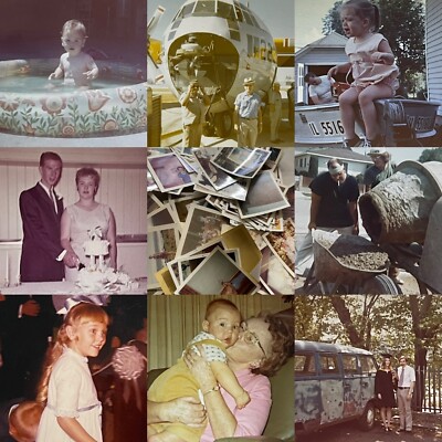#20 VTG 100 Found Old Color Photos LOT 1950s-1980s Snapshots WHITE BORDERS ONLY!