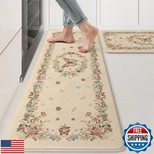 KIMODE Anti Fatigue Kitchen Mats, Cushioned Boho Kitchen Rugs Sets of 2, Non 