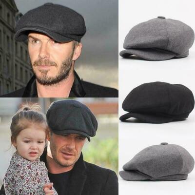Chic Mens Wool Newsboy Gatsby Cap Driving Flat Cabbie Plaid Tweed Ivy Hat Golf