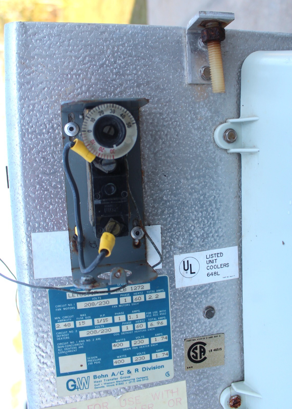 BOHN Heat Transfer Walk in Cooler LET0651F Evaporator Unit eBay