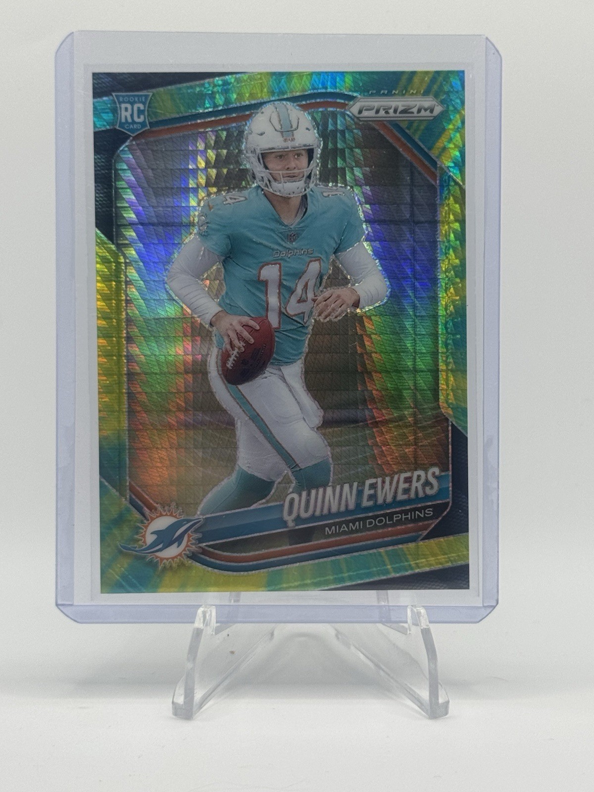 2025 Panini Prizm Quinn Ewers (RC) Hyper Prizm 307 SP - Miami Dolphins RARE /200