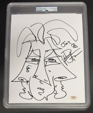 Dave Matthews Signed Autograph PSA/DNA Slabbed 8x10 Triple Face Art Sketch Rare