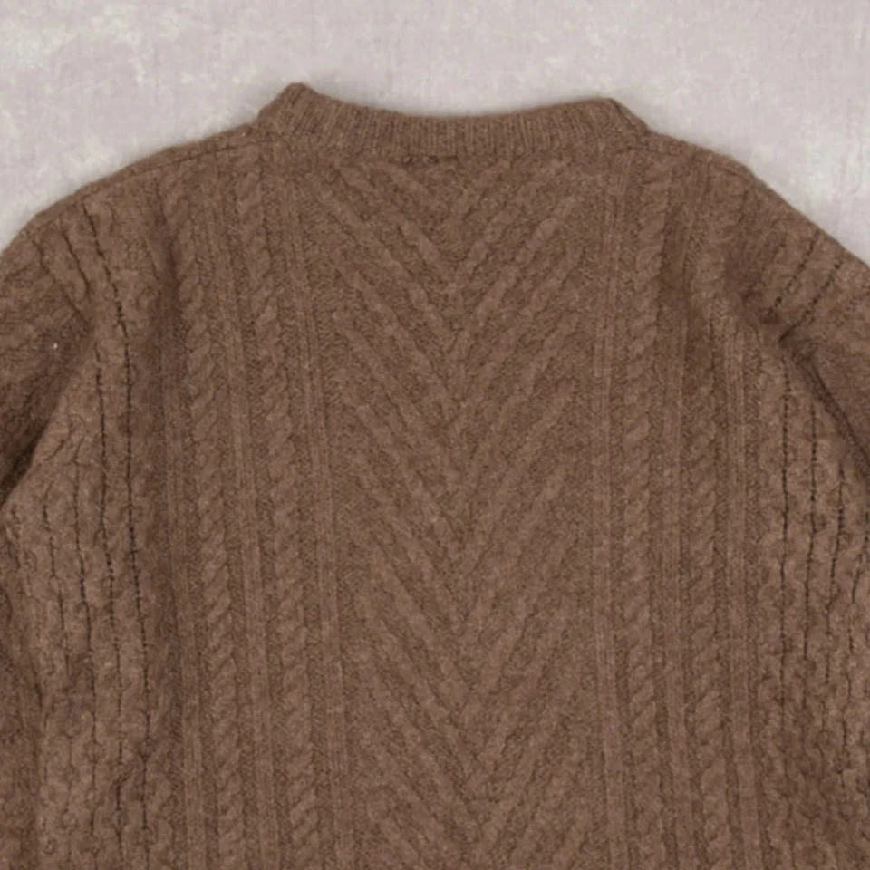 Jersey tejido con cable Aran vintage años 90 S lana hecho en Irlanda para mujer marrón Foto 4 de 4